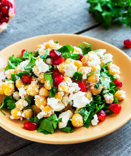 Salade de pois chiches avec fromage feta