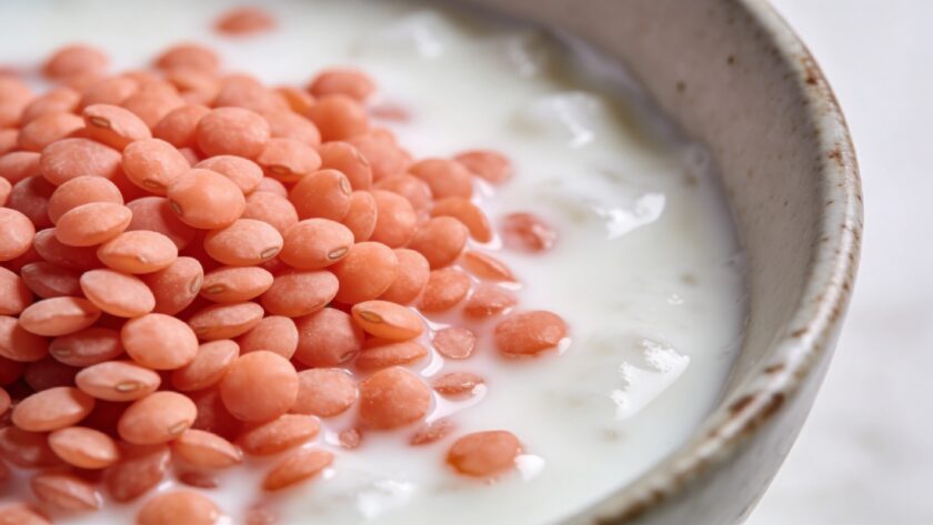 Bol de lentilles corail au lait de coco
