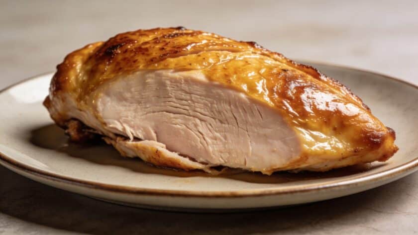 Plat de filet de dinde dore au four sur plaque